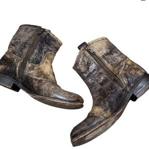 Frye Melissa Short distressed glazed leather bootie fit 6.5-7